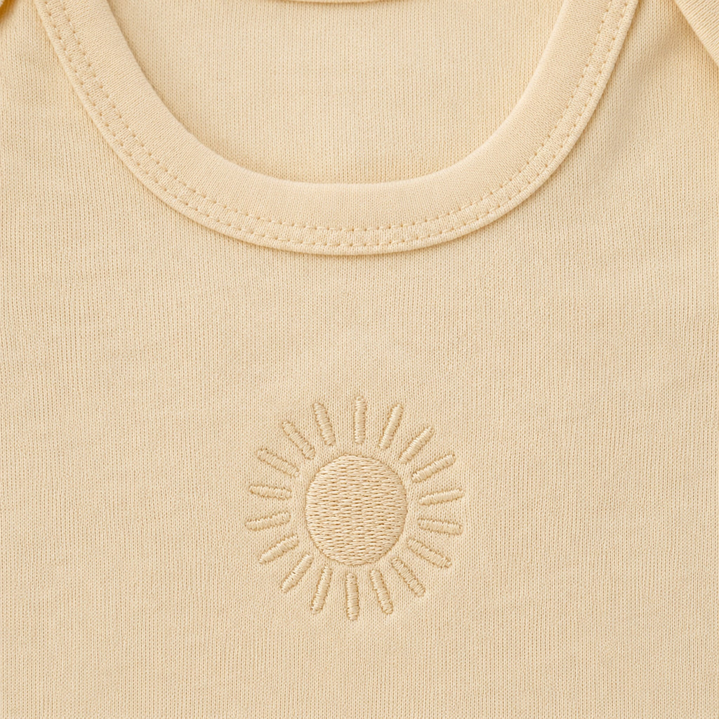 Embroidered Romper – Apricot