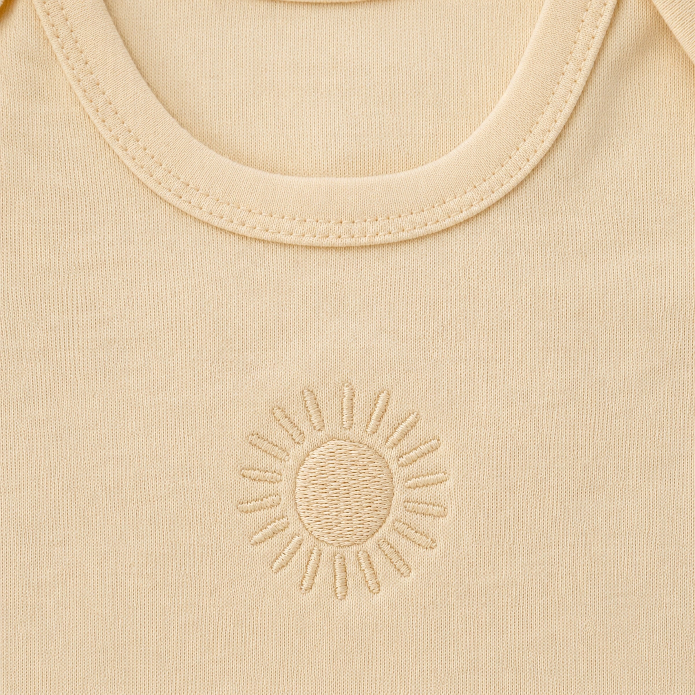 Embroidered Romper – Apricot