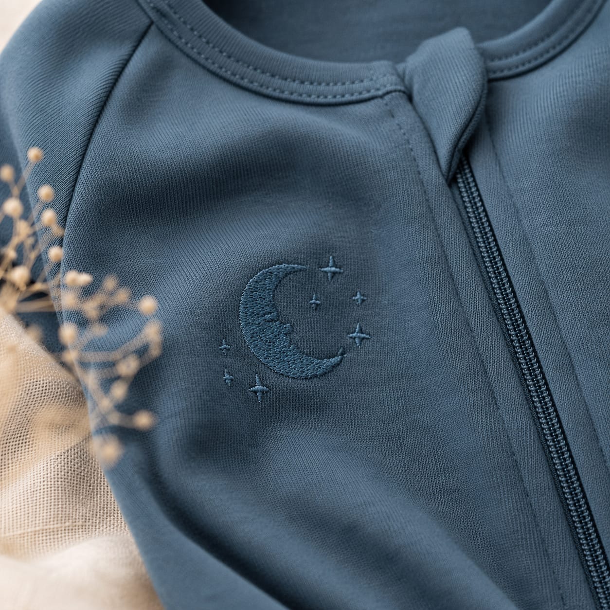 Pyjama Dark Sea with embroidery