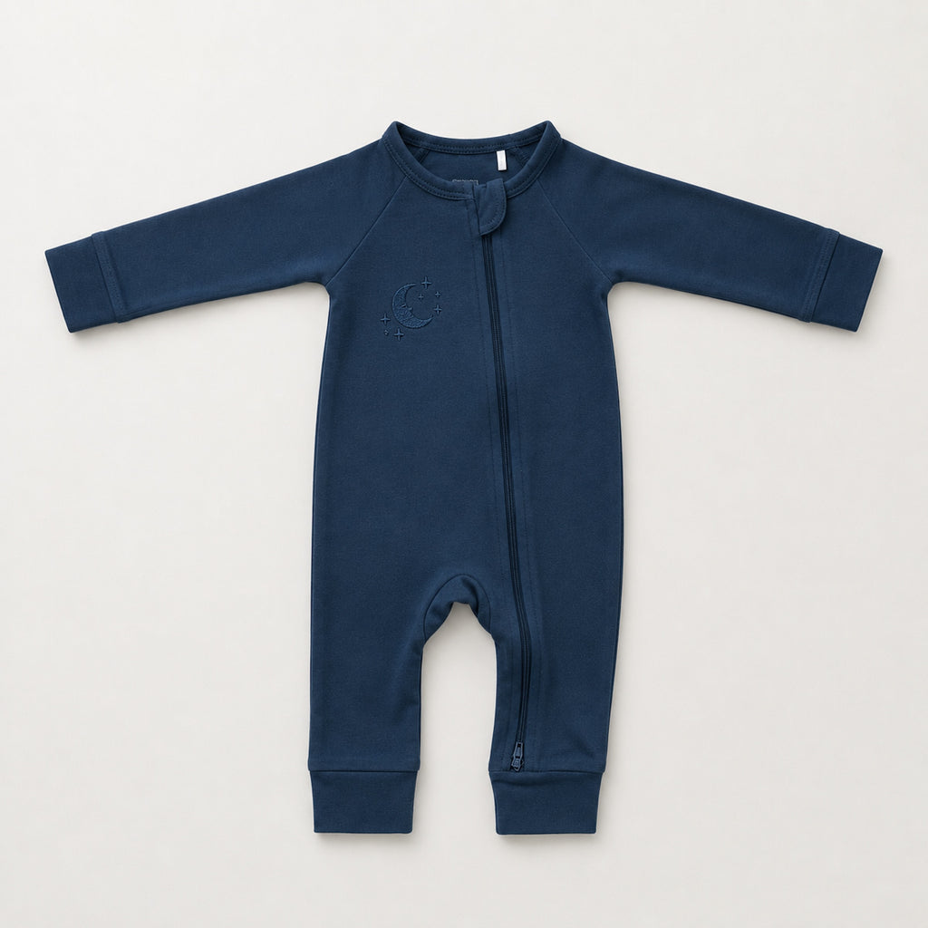 Embroidered Double Zip Pyjama – Deep Teal