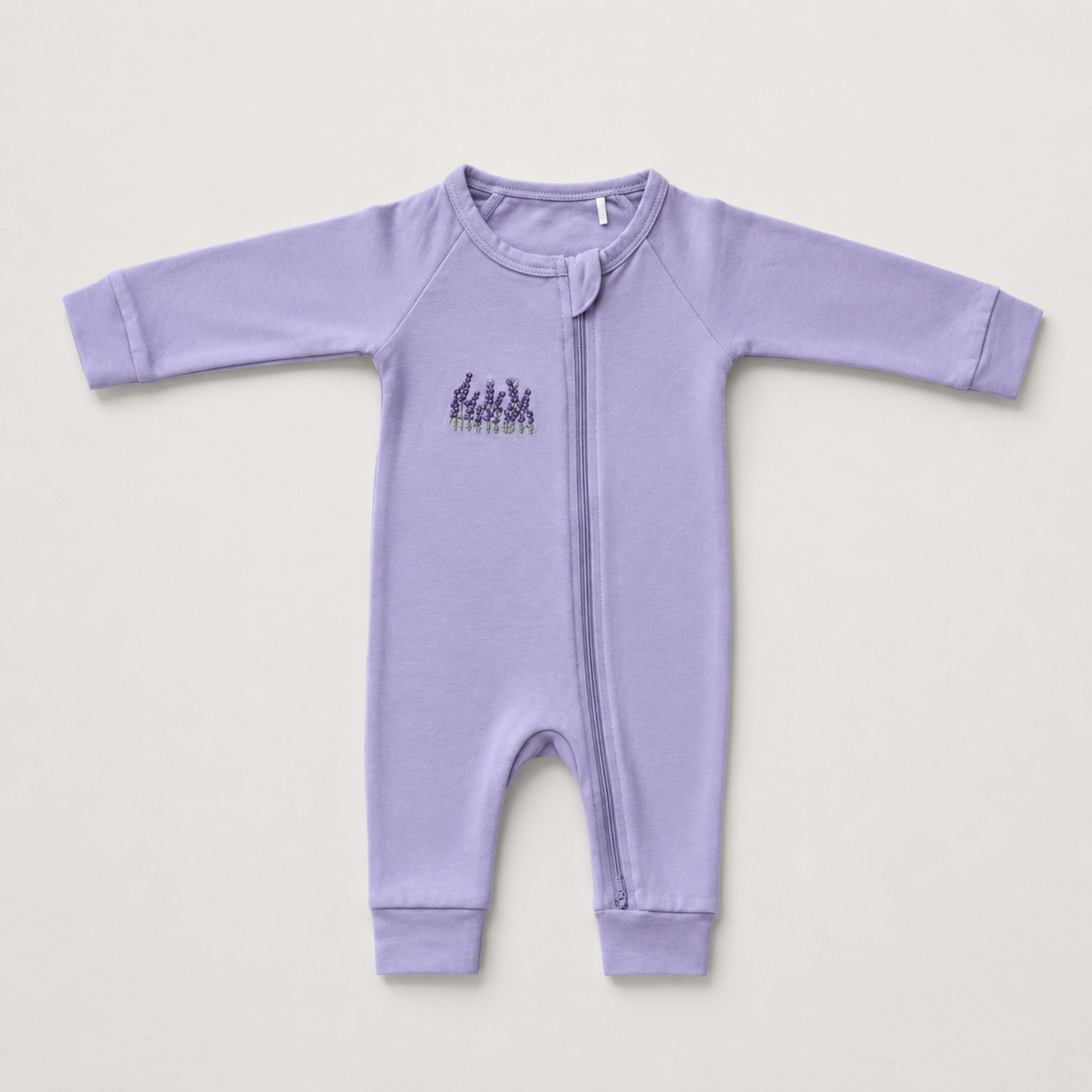 Embroidered Double Zip Pyjama – Lavender