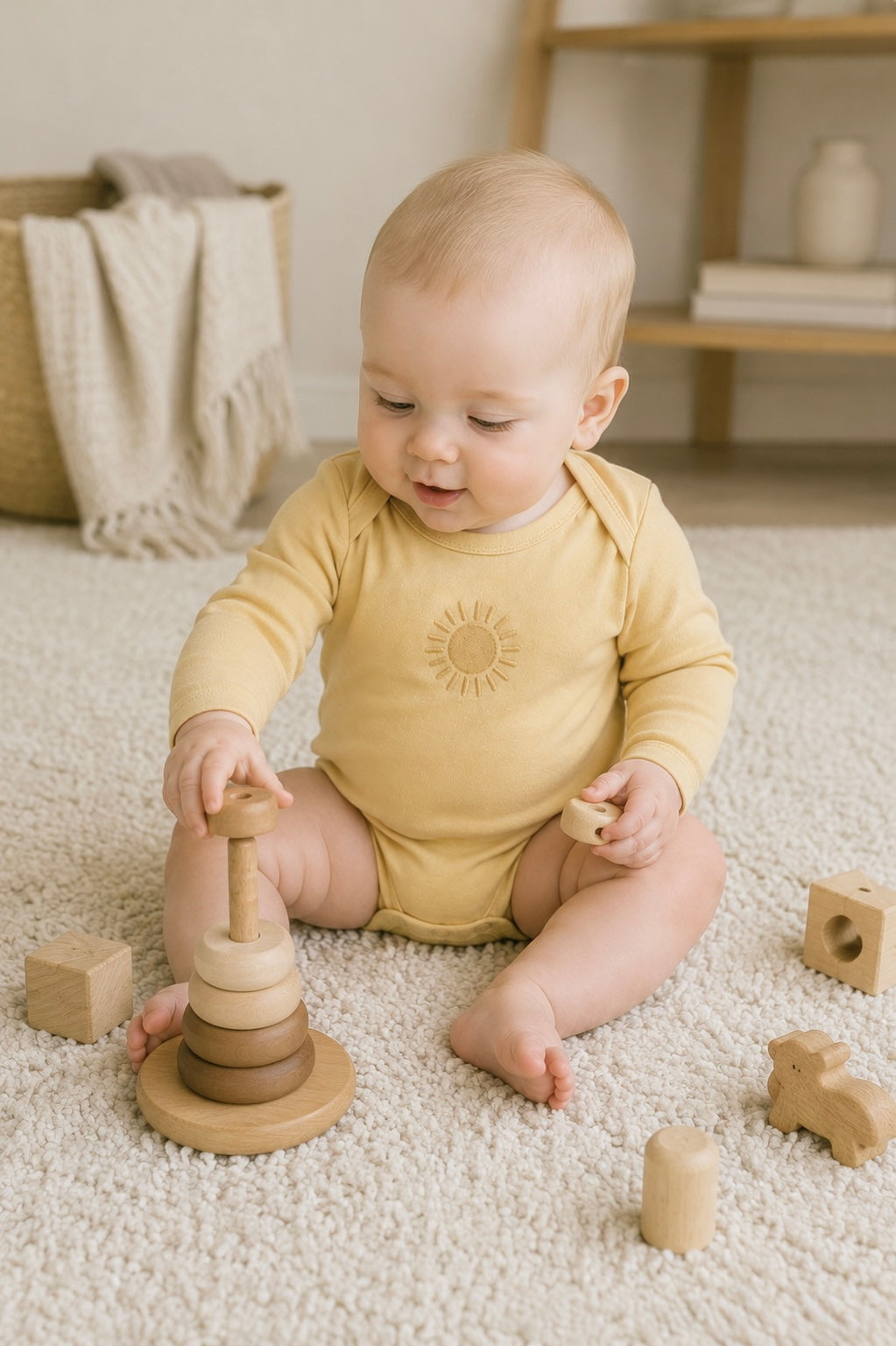 Romper Apricot Glow with embroidery
