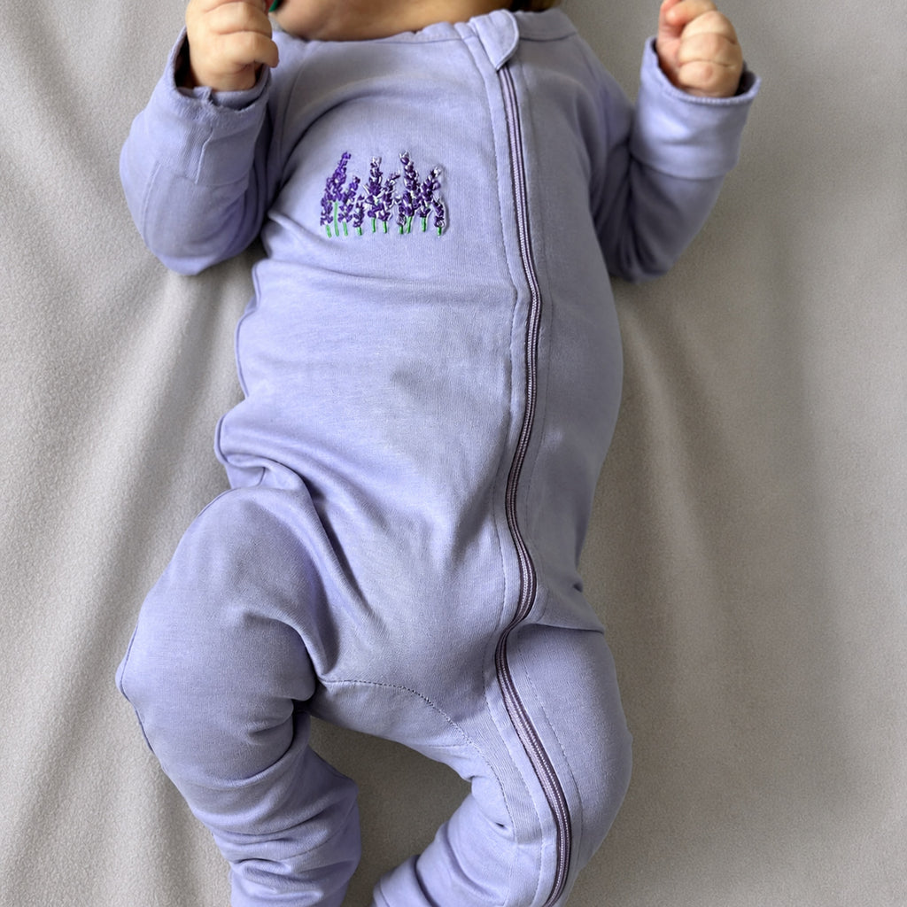 Embroidered Double Zip Pyjama – Lavender