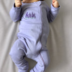 Embroidered Double Zip Pyjama – Lavender