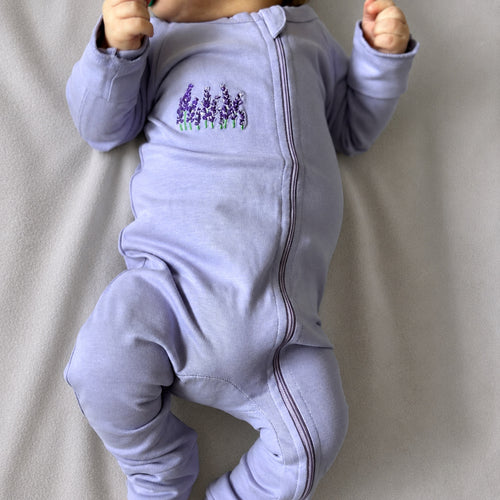 Embroidered Double Zip Pyjama – Lavender