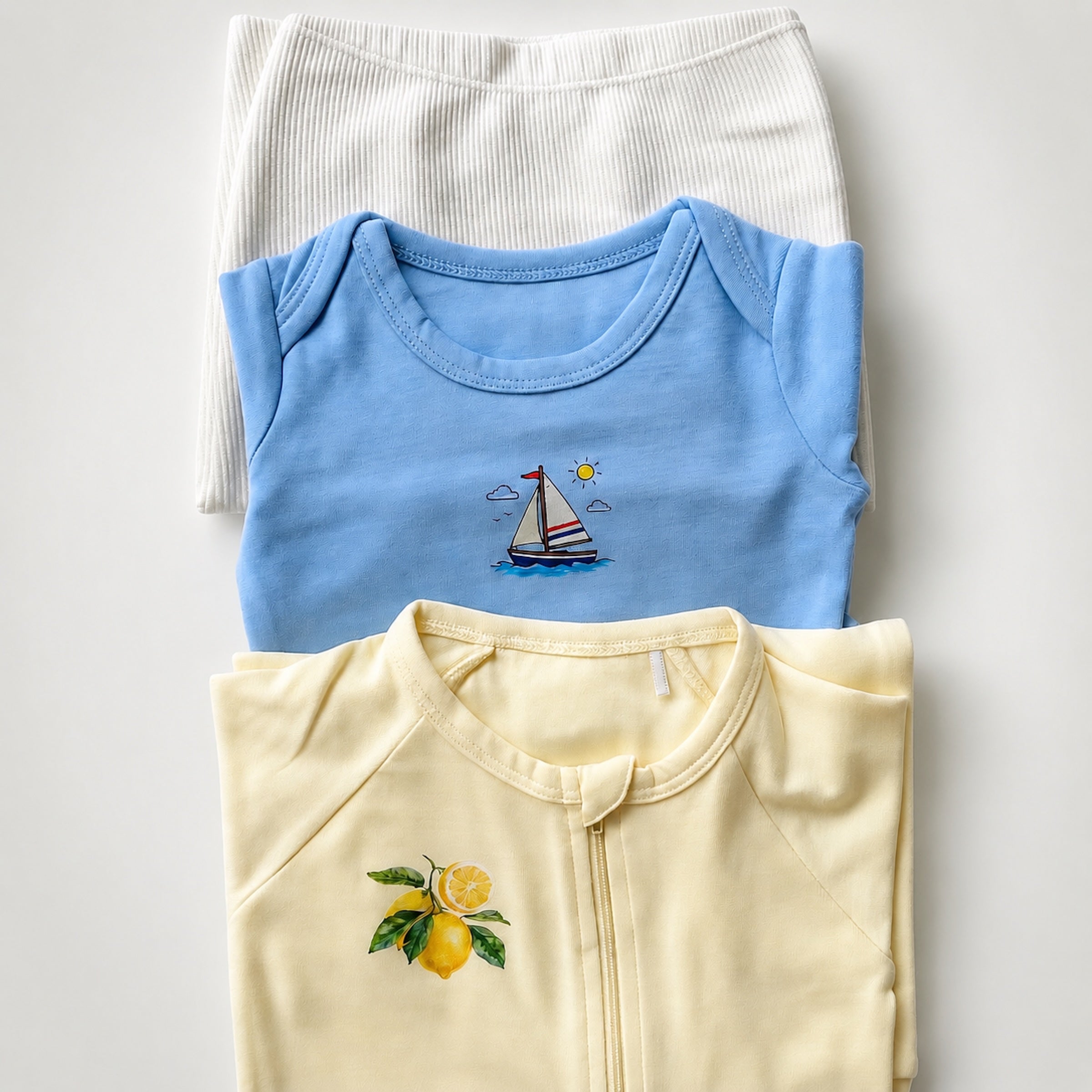 Printed Double Zip Pyjama – Butter Yellow