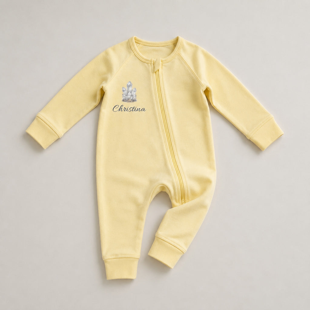 Printed Double Zip Pyjama – Butter Yellow