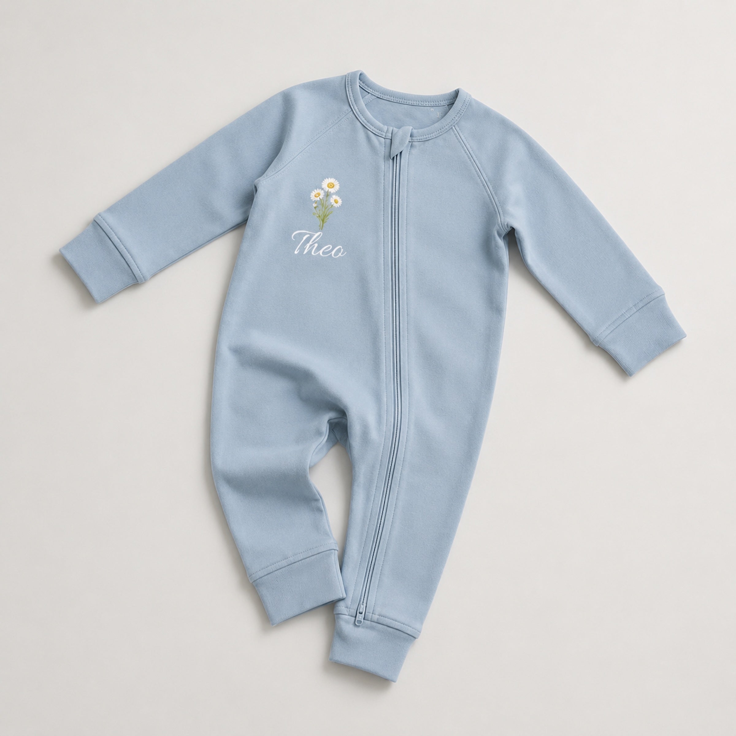 Printed Double Zip Pyjama – Soft Mint