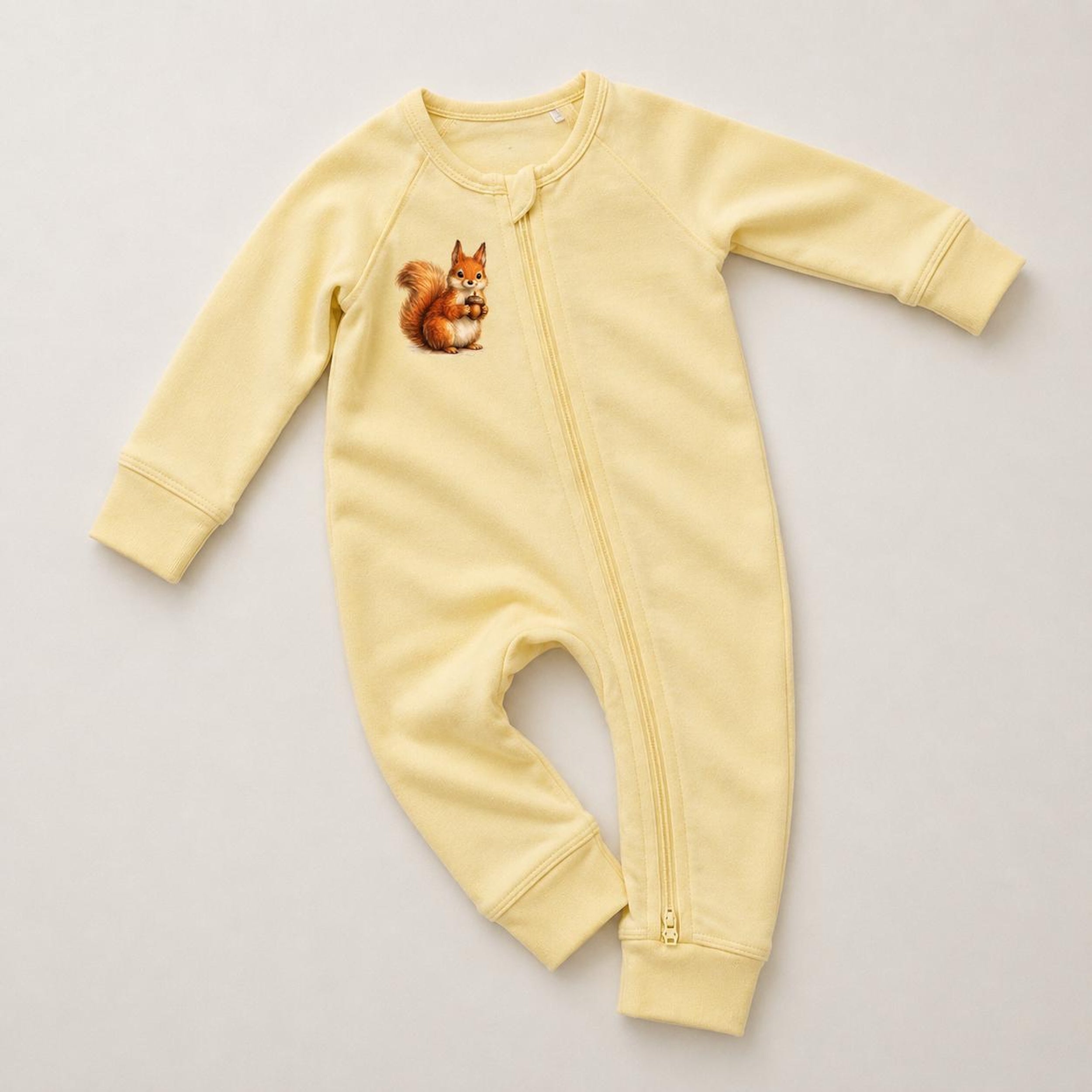 Printed Double Zip Pyjama – Butter Yellow